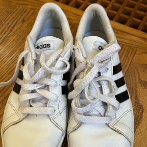 adidas White Sneakers with Black Logo
